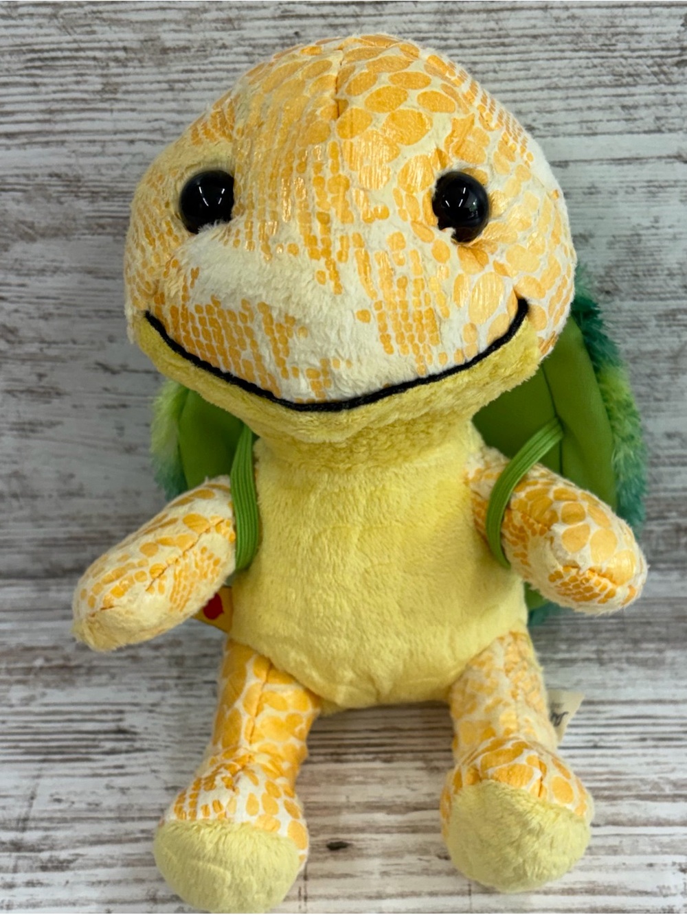 Build A Bear BAB Travelin’ Sea Turtle Plush Stuffed Animal Green Yellow Small